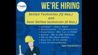 ITI Electrician Technician Jobs in Odisha | ITI Electrician Vacancy | Jajpur Road | Sambhab Manpower