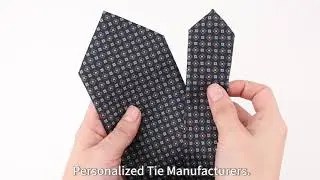 Navy Geometric Silk Print Tie