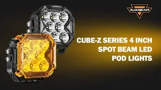 Auxbeam&reg; CUBE-Z Series 4 Inch Spot Off Road Lights with White DRL & Amber Turn Signal Lights