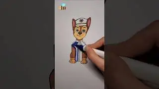 Coloring Chase 🐶 Paw Patrol 🐾 #drawing #art #coloring #chase #pawpatrol #easydrawing