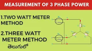 |Measurement of 3Phase power|Three wattmeter method telugu|Two wattmeter method|tsspdcl Jlm syllabus