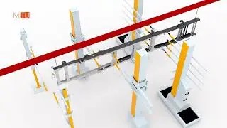 Truck frame powder coating simulation