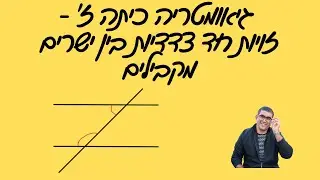 זויות חד צדדיות בין ישרים מקבילים- כל מה שחשוב לדעת!