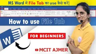 File Menu in Word | वर्ड में फ़ाइल मेनू | How to use file menu in MS Word 2019 | By Nisha Chouhan