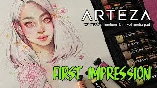 [First Impression] Testing Arteza watercolor paints, fineliners & mixed media pad