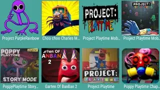 Project Purple Rainbow,Choo Choo Charles Mod,Project Playtime Mobile,ProjectMod,Poppy Playtime Story