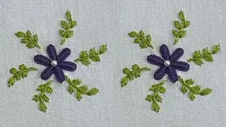 Master double cast on stitch flower embroidery | Beautiful flower embroidery for beginners
