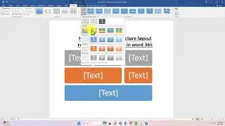 How to insert architecture layout relationship SmartArt  in word 365