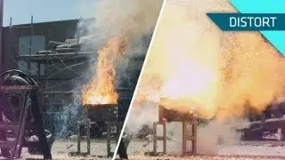 Плавление объектов сверхгорячим термитом в замедленной съемке