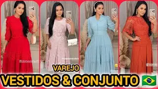 VESTIDOS & CONJUNTO 🇧🇷 PROVADOR FASHION COM RE SAMPAIO 🌹✅ #vestidos #moda #modamodesta 