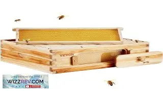 VEVOR Bee Hive Medium Box Starter Kit 100% Beeswax Coated Natural Cedar