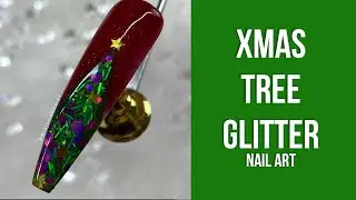 EASY GLiTTER CHRiSTMAS TREE NAiL ART DESiGN
