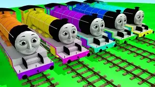 【踏切アニメ】あぶない電車 THOMAS FRIENDS RAINBOW COLORS Railroad Crossing Animation #train