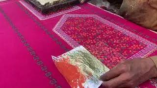 Transforming Fabric with Gold Dust: A Block Printing Masterclass 🎨 #BlockPrinting #GoldDustArt