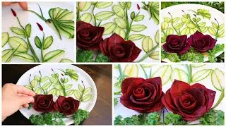 How to Make a Beetroot Rose & Cucumber Garnish