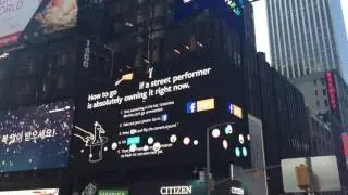 Large Angled inspiring LED display in Time Square, New York City