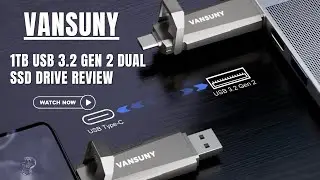 Vansuny 1TB USB Solid State Drive Up to 1000MB/s 3.2 Gen 2 Dual SSD USB
