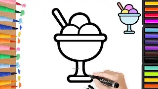 Ice Cream Bowl Drawing!! || Summer Special Easy Drawing Tutorial @minoarts #summer #icecream