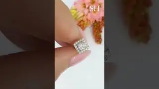 Elegant Square Halo Diamond Stud Earrings