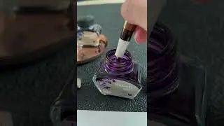 Copper Rose Gold and 4001 violet ink paired #fountainpen #ink