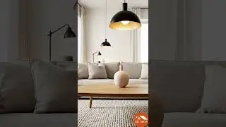 pendant light in modern scandinavian living room #home #livingroomdesign