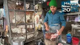 How to Cut a Whole Chicken | Fastest Chicken Cutting Skills