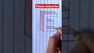 3D..DRAWING..LETTER..E ON PAPER | How To Draw 3D E Alphabet Easy For  Kids #shorts #3D #3d_drawings