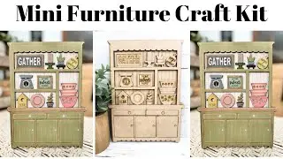 DIY Home Decor Mini kitchen hutch blank craft kit tutorial