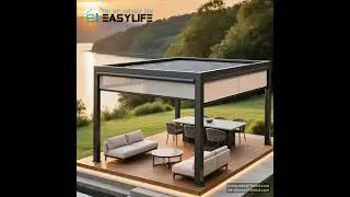 Modern Aluminum Louvered Pergola. #pergola #ModernGarden #backyardgoals #OutdoorLiving #patiodesign