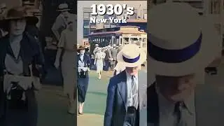 Streets of New York, 1930's! #shorts #oldfootage #colorized