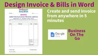 How to Design Invoice Bills in Word | Easily Design Invoice in Google Docs |  GST Invoice Template