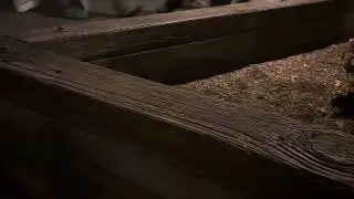 11,840: A short video of the wooden log bench near Silver Bullet at Knott's Berry Farm