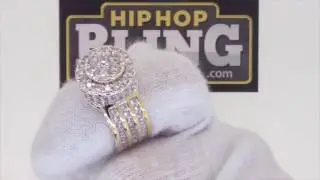 Custom Cluster Gold Bling Bling Ring