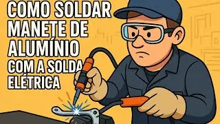 Welding an aluminum handle using electric welding.