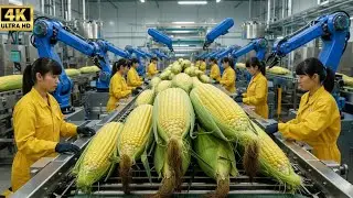 Inside a 1,000,000 LB Sweet Corn Processing Plant  Hypnotic Corn Milk Extraction