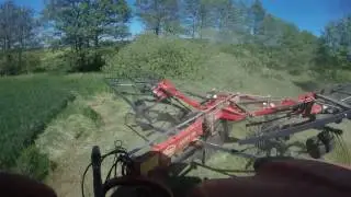 1. Schnitt 2017 Schwaden mit Vicon Andex und Steyr 6140 Profi