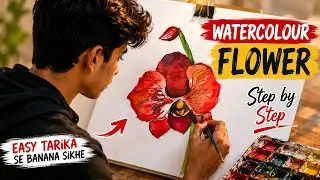Water Colour FLOWER Drawing @Realistic Flower Drawings