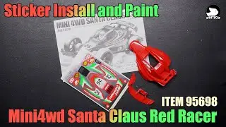 Sticker Install and Paint Mini4wd Santa Claus Red Racer ITEM 95698