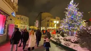 #Russia 🇷🇺 #Moscow Kamergersky Lane | Kuznetsky Most Street | the sparkling night sky of Moscow.