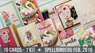 10 Cards 1 Kit  Spellbinders card kit of the month for February 2019.