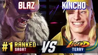 SF6 ▰ BLAZ (#1 Ranked Sagat) vs KINCHO (Terry) ▰ High Level Gameplay