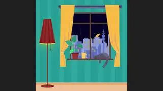 2D Animation in After Effects | Motion Design Portfolio | Day to Night Loop