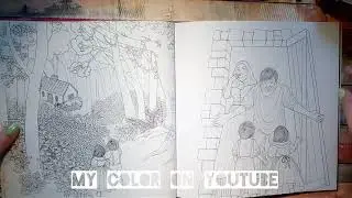 Hansel and Gretel a Grimm Fable coloring book by Rosa Soeun Kim flip through