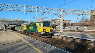 Freightliner 70 006 on the Tunstead to Northampton Castle Yard at a chilly but sunny Stafford 