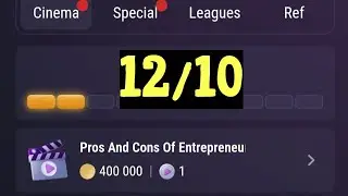 Pros and Cons of Entrepreneurship  12 October Tap Swap Watch Daily Video Code&nbsp; | Tapswap New Code