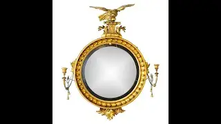 Large Regency Giltwood Convex Mirror