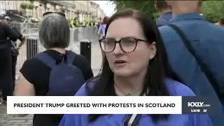 President Trump greeted with protests in Scotland