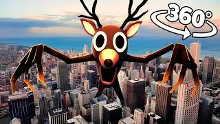 360&deg; Giant Deer in the City | 99 night in the forest 360 | VR video 4K