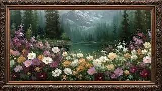 Spring Wildflowers Oil Painting Samsung frame tv art | Frame TV ART | Golden Framed Art 4k wallpaper