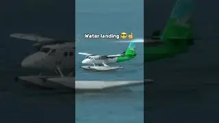 Touchdown on a different kind of runway a plane&rsquo;s smooth landing on water #landing #aviation#shorts